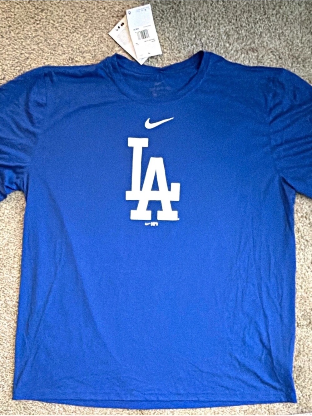 Nike Royal Blue LA Dodgers Logo Short Sleeve Tee